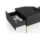 Sofabord NICOLE - 120x60 cm - svart matt - 2 skuffer - metall bein