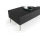Sofabord NICOLE - 120x60 cm - svart matt - 2 skuffer - metall bein