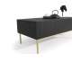 Sofabord NICOLE - 120x60 cm - svart matt - 2 skuffer - metall bein