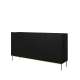 Skjenk NICOLE - 200x85 cm - svart matt - 4 dører - 4 skuffer - metall bein