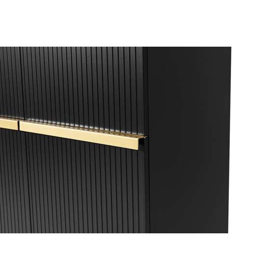 Skap NICOLE - 100x160 cm - svart matt - 2 dører -  metall bein