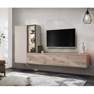 Seksjon CLARE 240 cm - eik vicking - cashmere - LED