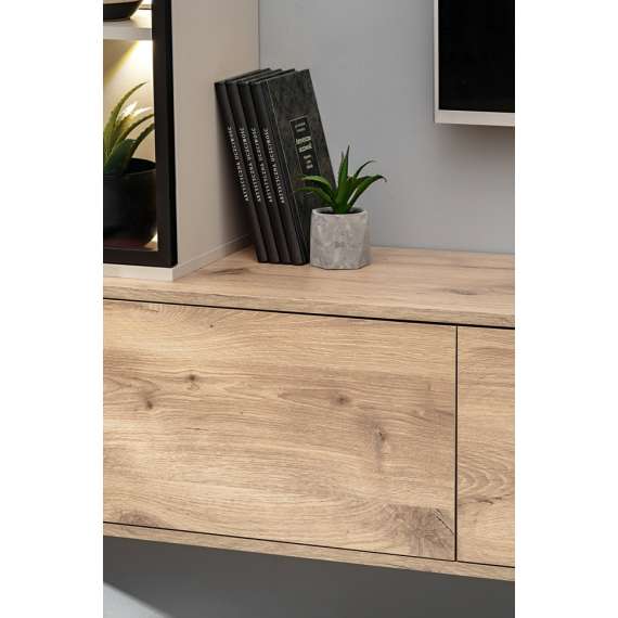 Seksjon CLARE 240 cm - eik vicking - cashmere - LED