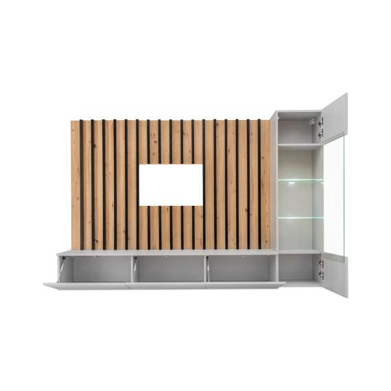 Seksjon Verti 220x148 cm - eik hickory - LED - spiler