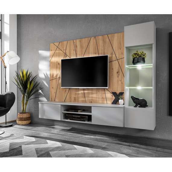 Seksjon XARI G - 200x148 cm - perle grå - LED