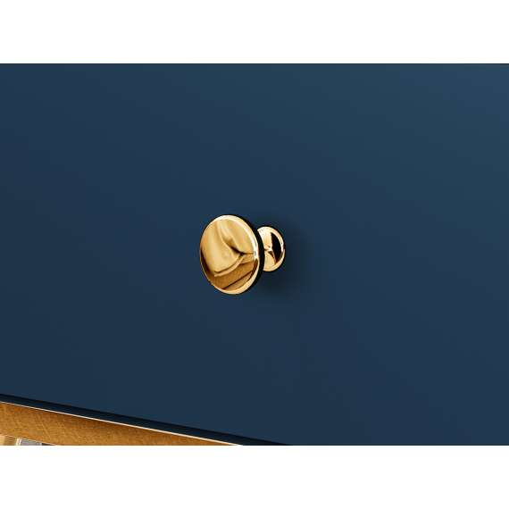 Nattbord MARINE - 50x70 cm - marineblå - 2 skuffer - metall bein