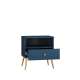 Nattbord MARINE - 50x54 cm - marineblå - 1 skuff - metall bein