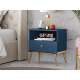 Nattbord MARINE - 50x54 cm - marineblå - 1 skuff - metall bein