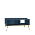 Sofabord MARINE - 90x60 cm - marineblå - metall bein