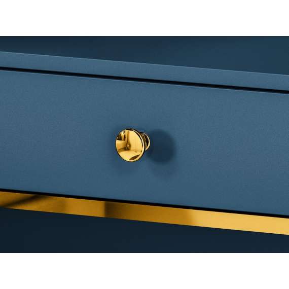 Sminkebord MARINE - 100x79 cm - marineblå - 1 skuff - metall bein