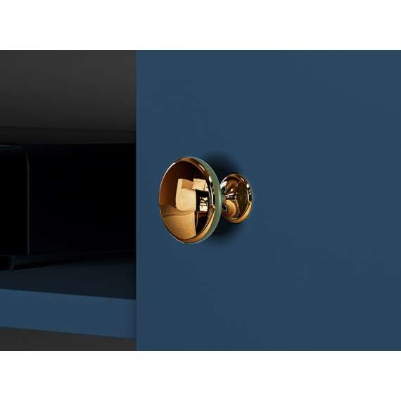 Sminkebord MARINE - 160x54 cm - marineblå - 2 dører - metall bein