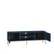Tv-benk MARINE - 160x54 cm - marineblå - 2 dører - metall bein