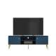 Tv-benk MARINE - 160x54 cm - marineblå - 2 dører - metall bein
