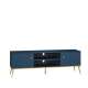 Tv-benk MARINE - 160x54 cm - marineblå - 2 dører - metall bein