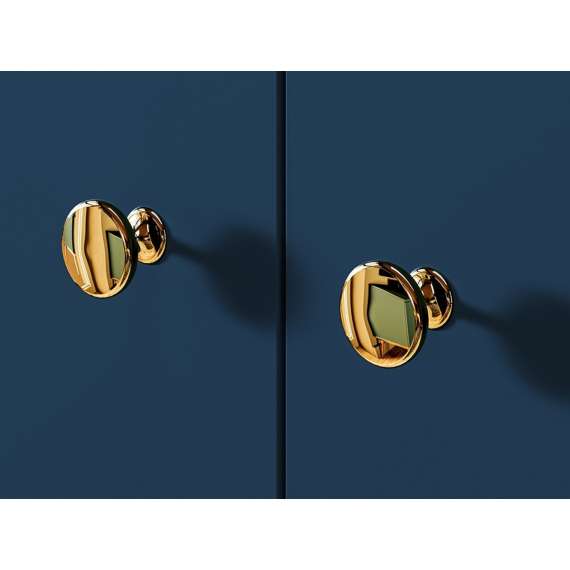 Skjenk MARINE - 160x85 cm - marineblå - 2 dører - 3 skuffer - metall bein