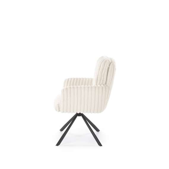 Stol LIBERIO - crem - svingbar - svart bein