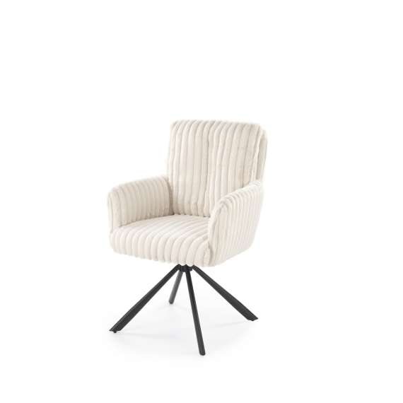 Stol LIBERIO - crem - svingbar - svart bein