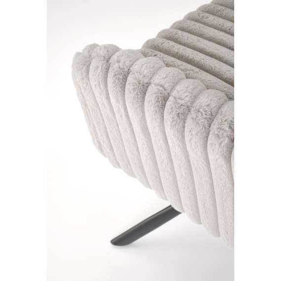 Stol LIBERIO - kordfløyel grå - svingbar -  - svart bein