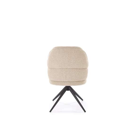 Stol KASAMA - beige stoff - svingbar -  - svart bein