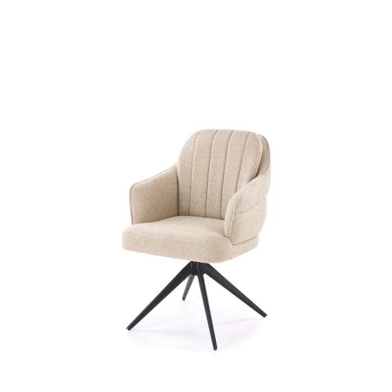 Stol KASAMA - beige stoff - svingbar -  - svart bein