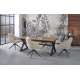 Stol KASAMA - beige stoff - svingbar -  - svart bein