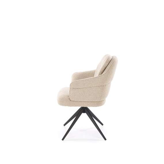 Stol KASAMA - beige stoff - svingbar -  - svart bein