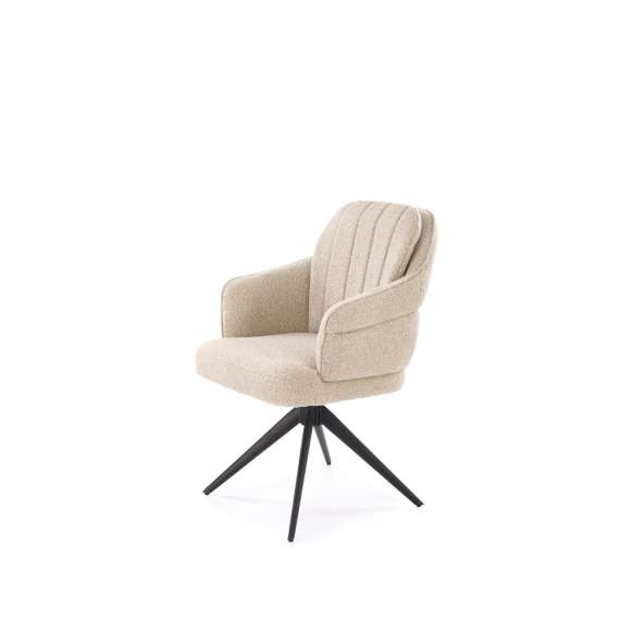 Stol KASAMA - beige stoff - svingbar -  - svart bein