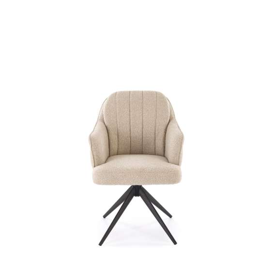 Stol KASAMA - beige stoff - svingbar -  - svart bein