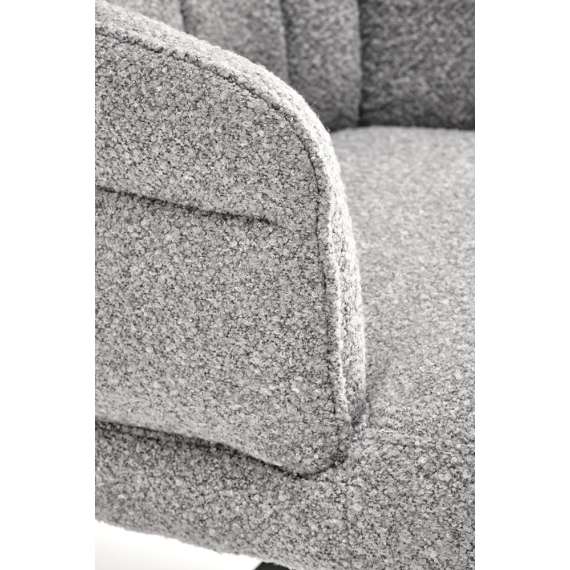 Stol KASAMA - grå stoff - svingbar -  - svart bein