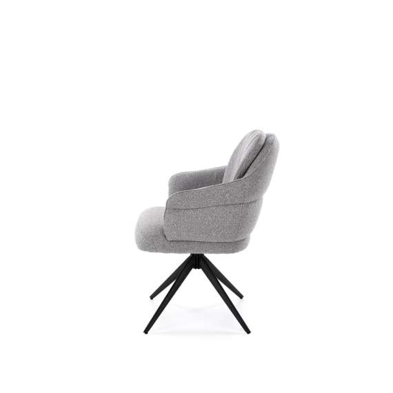 Stol KASAMA - grå stoff - svingbar -  - svart bein