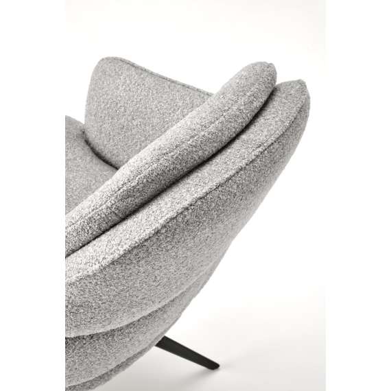 Stol KASAMA - grå stoff - svingbar -  - svart bein