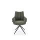 Stol AOSTA - grønn stoff - imitert skinn - svingbar - svart bein