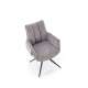 Stol AOSTA - grå stoff - imitert skinn - svingbar - svart bein