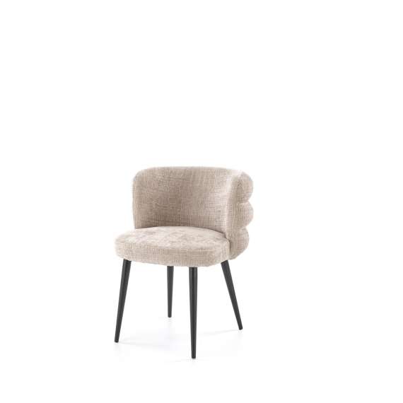 Stol BANGOR - beige stoff - svart bein