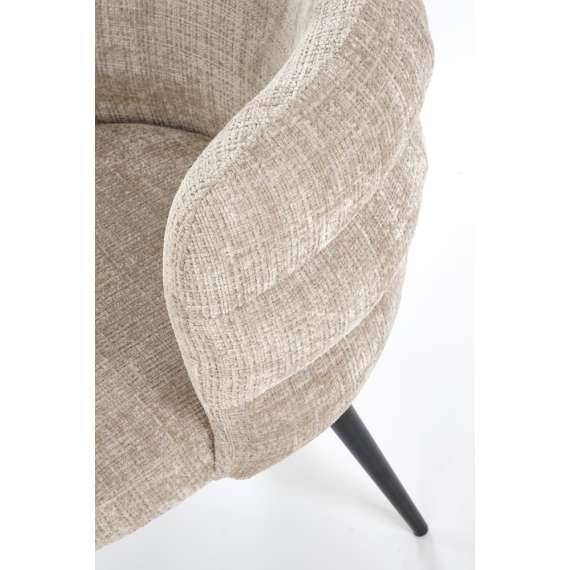 Stol BANGOR - beige stoff - svart bein