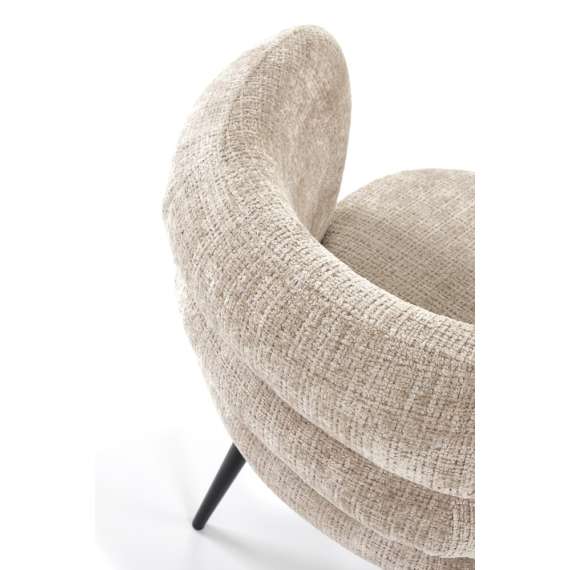 Stol BANGOR - beige stoff - svart bein