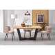 Stol BANGOR - beige stoff - svart bein