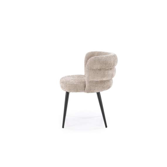 Stol BANGOR - beige stoff - svart bein