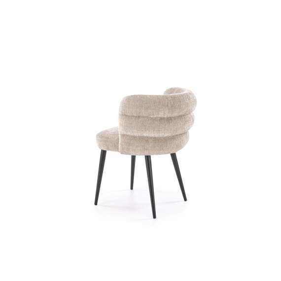 Stol BANGOR - beige stoff - svart bein