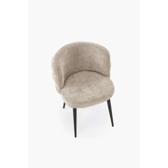 Stol BANGOR - beige stoff - svart bein