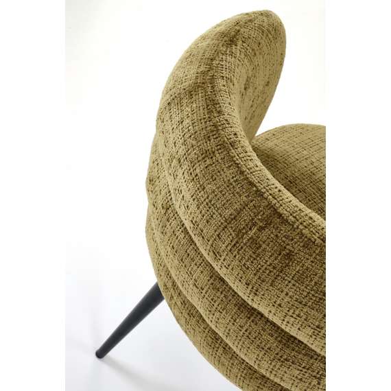 Stol BANGOR - oliven stoff - svart bein