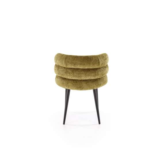 Stol BANGOR - oliven stoff - svart bein