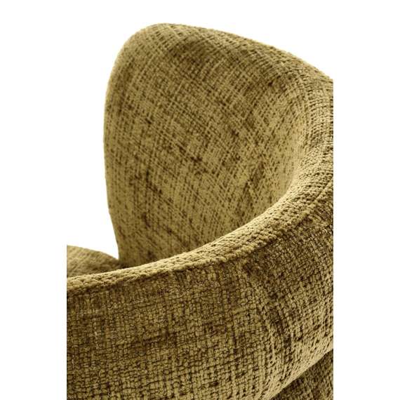 Stol BANGOR - oliven stoff - svart bein