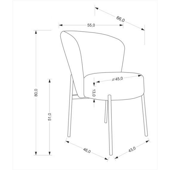 Stol OTTAWA - beige stoff - svart bein