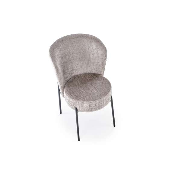 Stol OTTAWA - grå stoff - svart bein