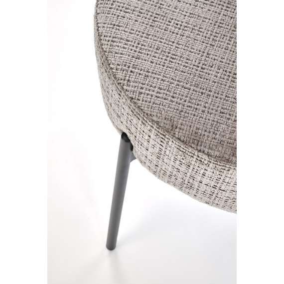 Stol OTTAWA - grå stoff - svart bein