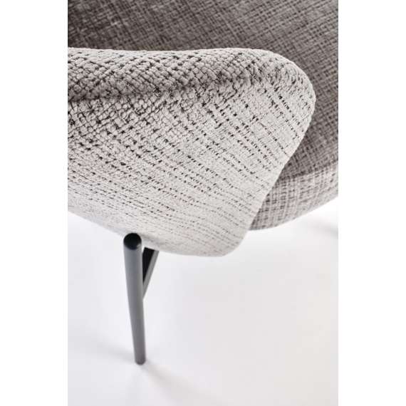 Stol OTTAWA - grå stoff - svart bein