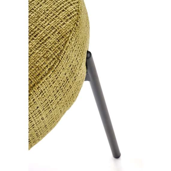 Stol OTTAWA - oliven stoff - svart bein