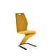 Stol KITAMI - sennepsgul velvet - svart blank metall bein