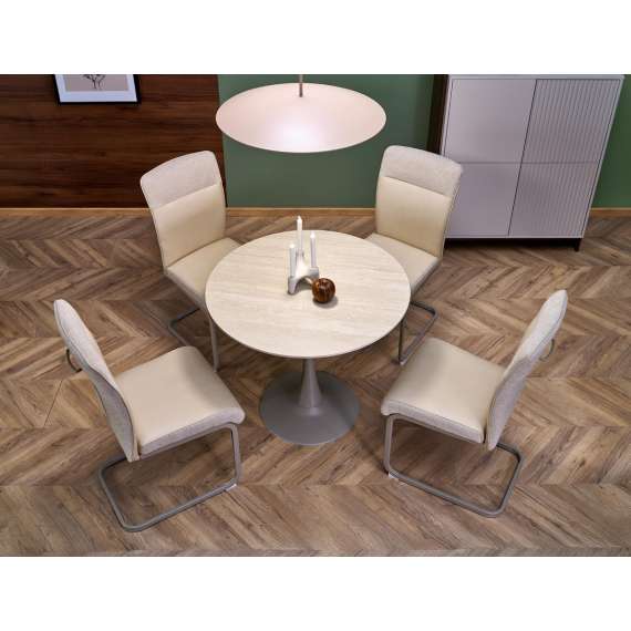 Stol PARANA - beige - cashmere - cashmere metall bein